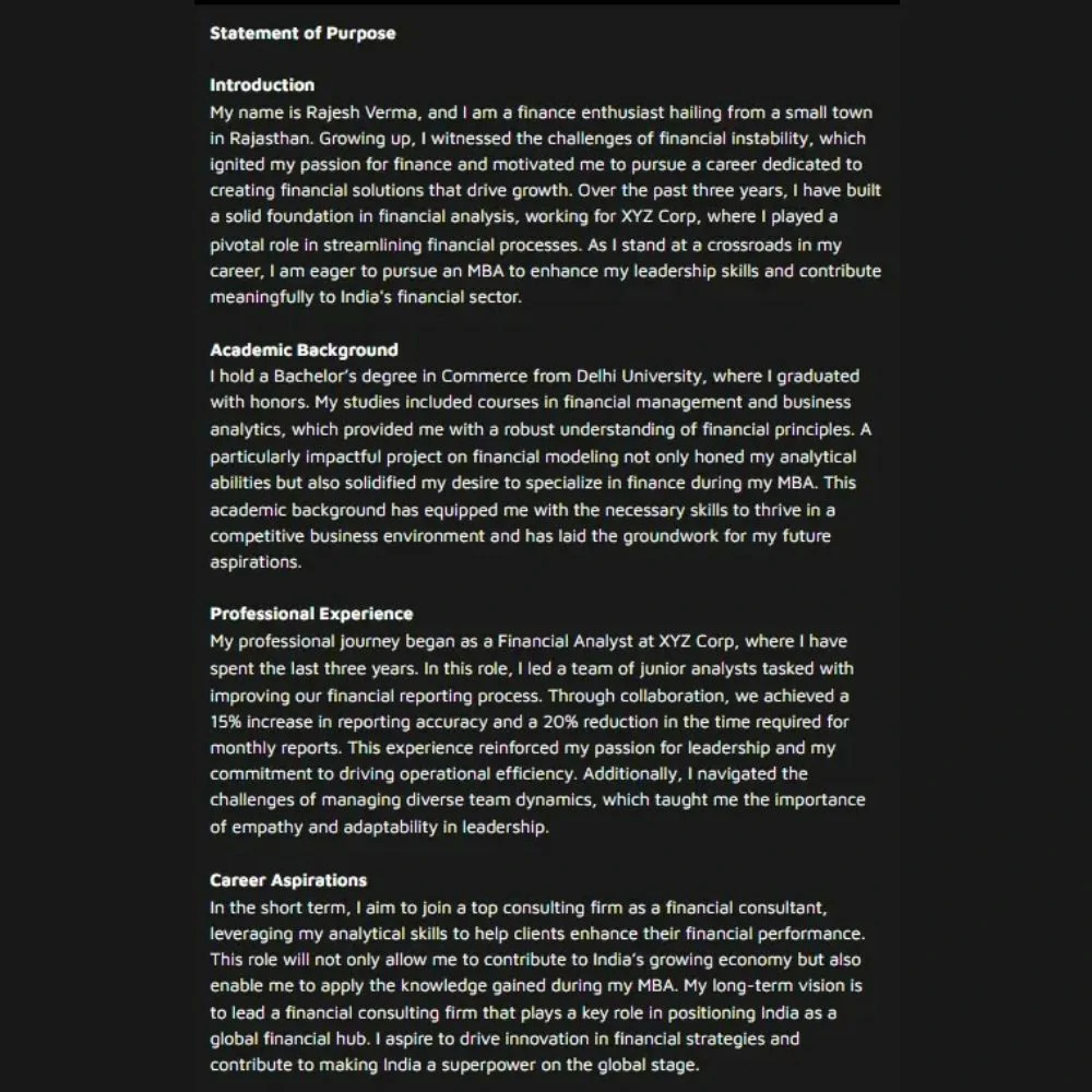 1. Statement of Purpose Draft